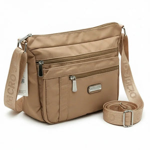 Charro - Borsa 5 tasche zip Tracolla Donna in Nylon Multitasche. Impermeabile e Leggera