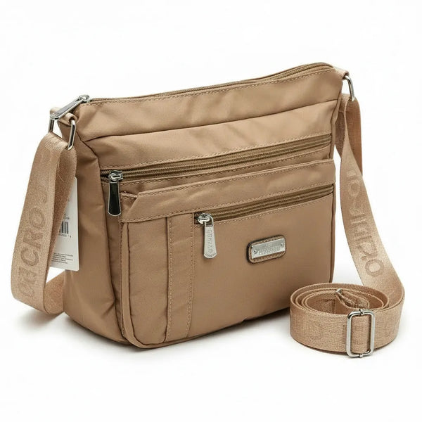 Charro - Borsa 5 tasche zip Tracolla Donna in Nylon Multitasche. Impermeabile e Leggera
