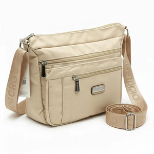 Charro - Borsa 5 tasche zip Tracolla Donna in Nylon Multitasche. Impermeabile e Leggera