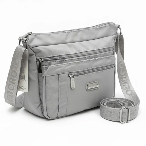 Charro - Borsa 5 tasche zip Tracolla Donna in Nylon Multitasche. Impermeabile e Leggera