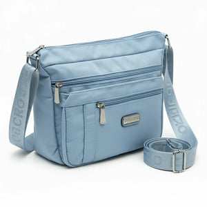 Charro - Borsa 5 tasche zip Tracolla Donna in Nylon Multitasche. Impermeabile e Leggera