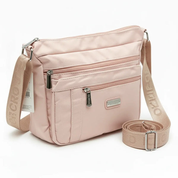 Charro - Borsa 5 tasche zip Tracolla Donna in Nylon Multitasche. Impermeabile e Leggera