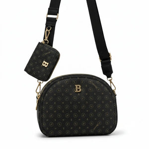 Borsa firmata Briciole borsetta beige donna tracolla fantasia scritte piccola
