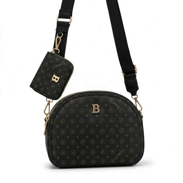 Borsa firmata Briciole borsetta beige donna tracolla fantasia scritte piccola