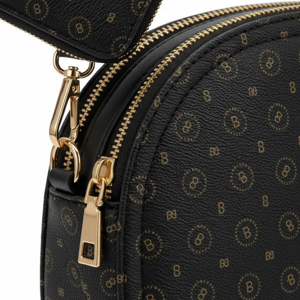 Borsa firmata Briciole borsetta beige donna tracolla fantasia scritte piccola