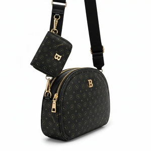 Borsa firmata Briciole borsetta beige donna tracolla fantasia scritte piccola