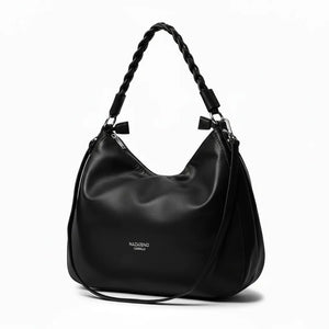 Nazareno Gabrielli - Borsa morbida a sacco hobo capiente unica tinta nuovo firmata mono manico intrecciato