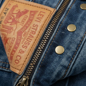 Zaino MADE IN ITALY in jeans LEVI'S vera pelle e borchie di alta qualità modello biker donna