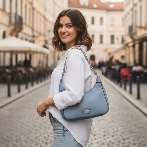 CHARRO - Borsa borsetta sacco piccola donna a tracolla firmata Modello monomanico catena