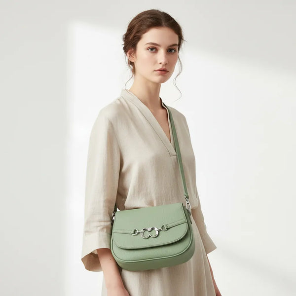 CHARRO - Borsa borsetta donna a tracolla firmata Modello Saddle Morsetto postina
