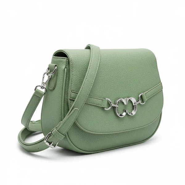 CHARRO - Borsa borsetta donna a tracolla firmata Modello Saddle Morsetto postina