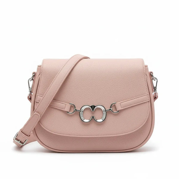 CHARRO - Borsa borsetta donna a tracolla firmata Modello Saddle Morsetto postina