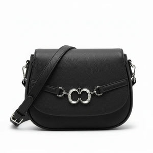 CHARRO - Borsa borsetta donna a tracolla firmata Modello Saddle Morsetto postina