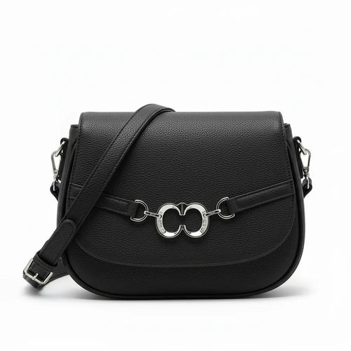 CHARRO - Borsa borsetta donna a tracolla firmata Modello Saddle Morsetto postina