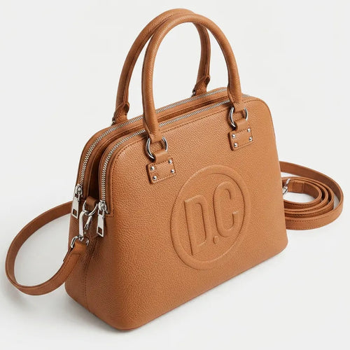 D. CRISTINA - Borsa donna 3 tasche zip tote bag bauletto capiente con tracolla logo 3D
