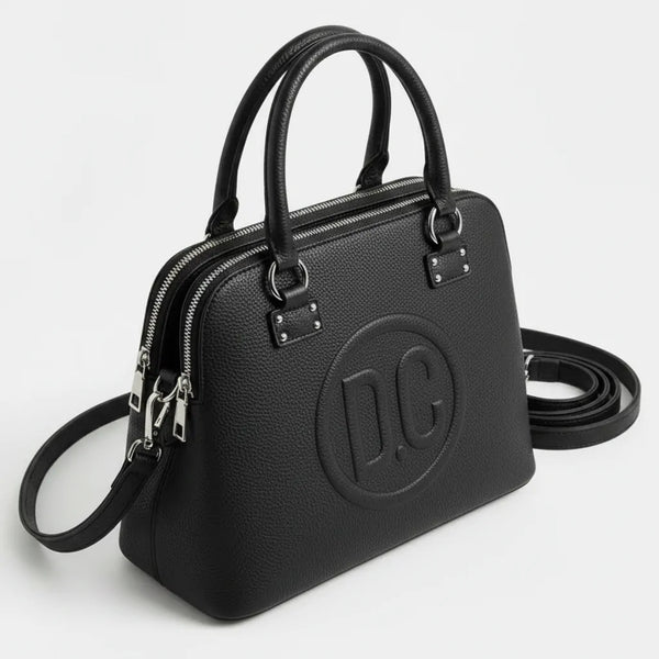 D. CRISTINA - Borsa donna 3 tasche zip tote bag bauletto capiente con tracolla logo 3D