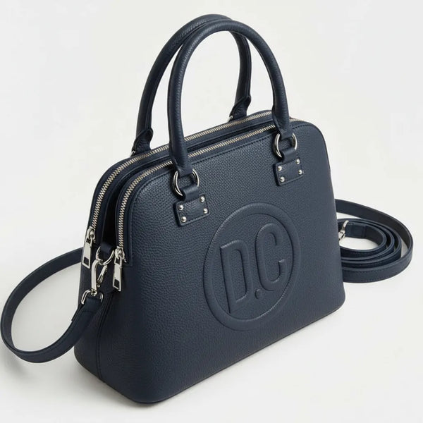 D. CRISTINA - Borsa donna 3 tasche zip tote bag bauletto capiente con tracolla logo 3D