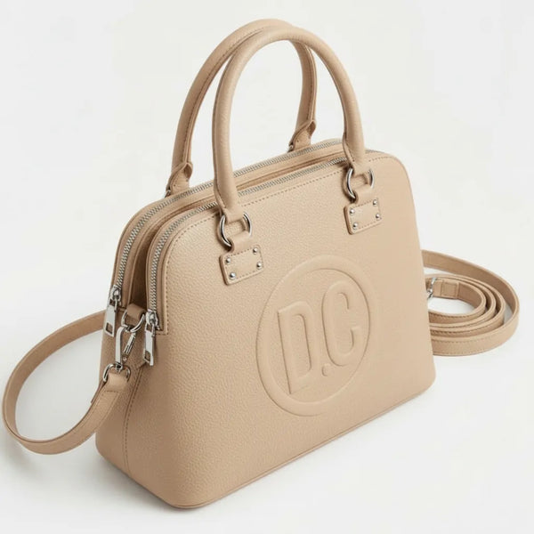 D. CRISTINA - Borsa donna 3 tasche zip tote bag bauletto capiente con tracolla logo 3D
