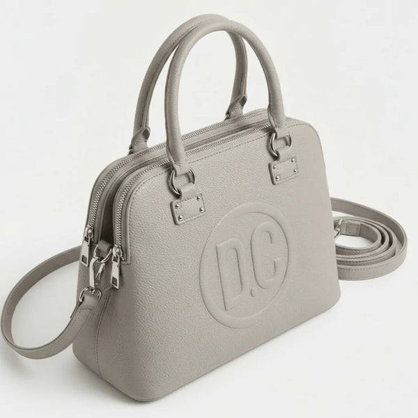 D. CRISTINA - Borsa donna 3 tasche zip tote bag bauletto capiente con tracolla logo 3D