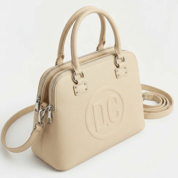 D. CRISTINA - Borsa donna 3 tasche zip tote bag bauletto capiente con tracolla logo 3D
