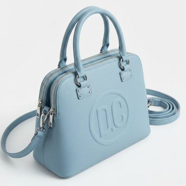 D. CRISTINA - Borsa donna 3 tasche zip tote bag bauletto capiente con tracolla logo 3D