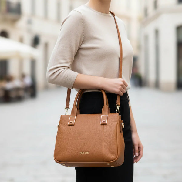 Sweet Years - Borsa donna a shopping tote spalla e tracolla eco pelle morbida