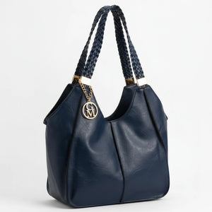 Giuseppina - Borsa donna hobo sacco a spalla manici intrecciati grande capiente