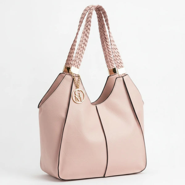 Giuseppina - Borsa donna hobo sacco a spalla manici intrecciati grande capiente