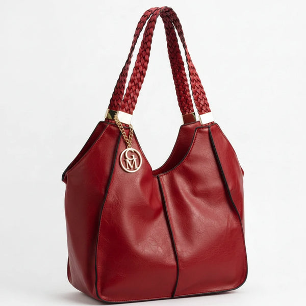 Giuseppina - Borsa donna hobo sacco a spalla manici intrecciati grande capiente