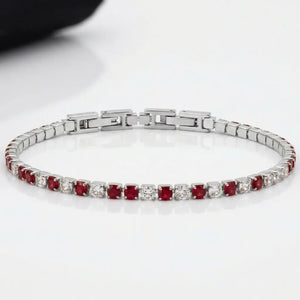 Bracciale Tennis Unisex in Acciaio Inossidabile Zirconi 4mm colore oro giallo e argento