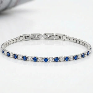 Bracciale Tennis Unisex in Acciaio Inossidabile Zirconi 4mm colore oro giallo e argento