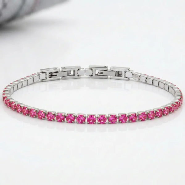 Bracciale Tennis Unisex in Acciaio Inossidabile Zirconi 4mm colore oro giallo e argento