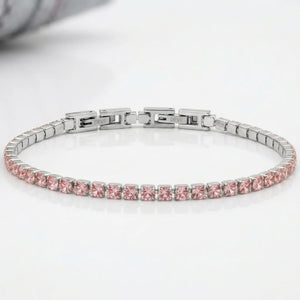 Bracciale Tennis Unisex in Acciaio Inossidabile Zirconi 4mm colore oro giallo e argento