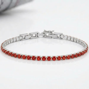 Bracciale Tennis Unisex in Acciaio Inossidabile Zirconi 4mm colore oro giallo e argento