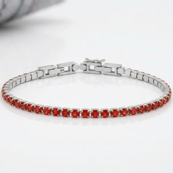 Bracciale Tennis Unisex in Acciaio Inossidabile Zirconi 4mm colore oro giallo e argento