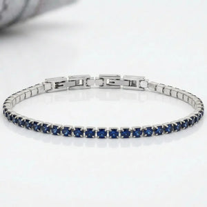 Bracciale Tennis Unisex in Acciaio Inossidabile Zirconi 4mm colore oro giallo e argento
