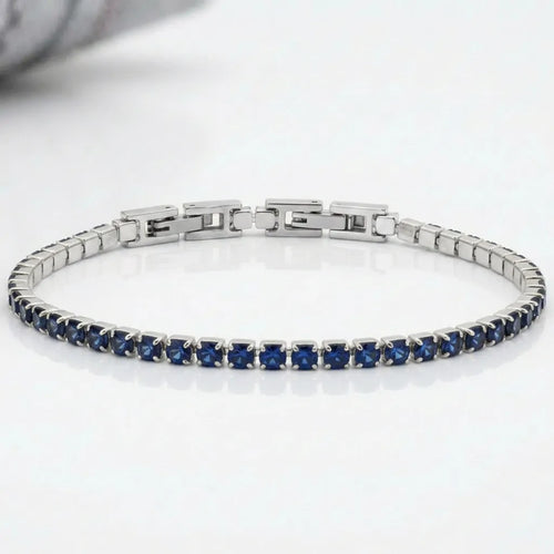 Bracciale Tennis Unisex in Acciaio Inossidabile Zirconi 4mm colore oro giallo e argento