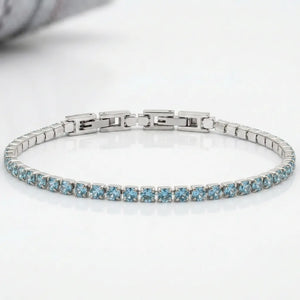 Bracciale Tennis Unisex in Acciaio Inossidabile Zirconi 4mm colore oro giallo e argento