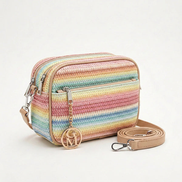 Sahara - Borsa borsetta spalla paglia effetto raffia sintetica intrecciata tracolla