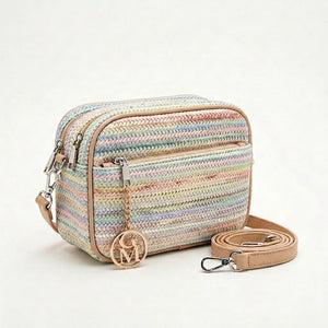 Sahara - Borsa borsetta spalla paglia effetto raffia sintetica intrecciata tracolla