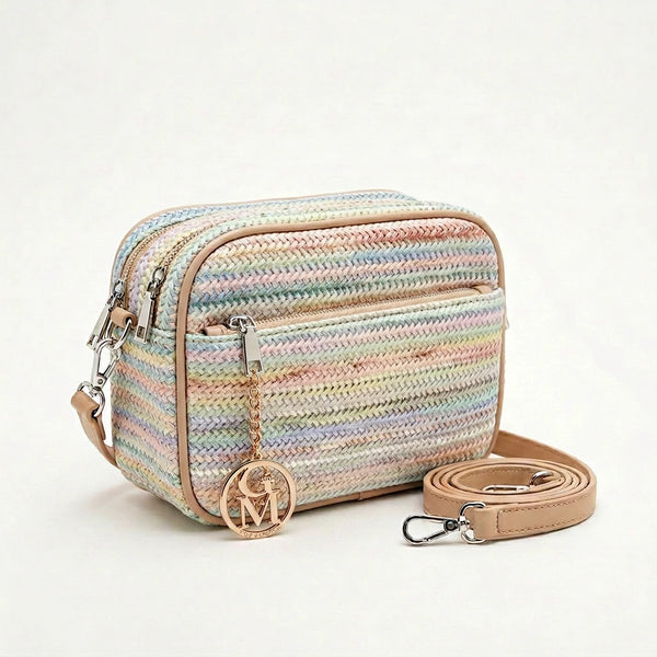 Sahara - Borsa borsetta spalla paglia effetto raffia sintetica intrecciata tracolla