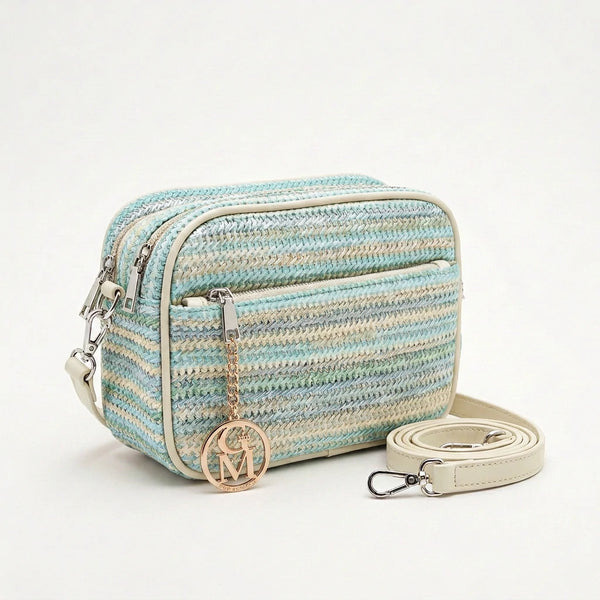Sahara - Borsa borsetta spalla paglia effetto raffia sintetica intrecciata tracolla