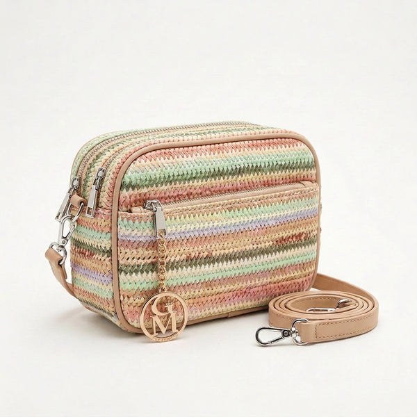 Sahara - Borsa borsetta spalla paglia effetto raffia sintetica intrecciata tracolla
