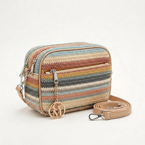 Sahara - Borsa borsetta spalla paglia effetto raffia sintetica intrecciata tracolla