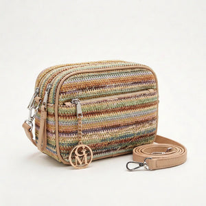 Sahara - Borsa borsetta spalla paglia effetto raffia sintetica intrecciata tracolla