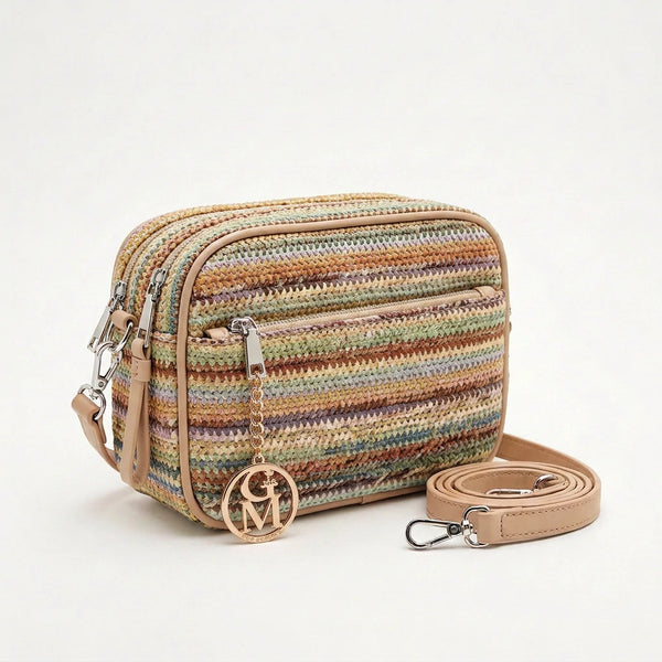 Sahara - Borsa borsetta spalla paglia effetto raffia sintetica intrecciata tracolla