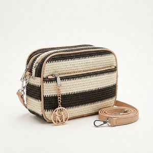 Sahara - Borsa borsetta spalla paglia effetto raffia sintetica intrecciata tracolla