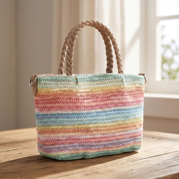 Morrena - Borsa bauletto spalla paglia effetto raffia sintetica intrecciata tracolla