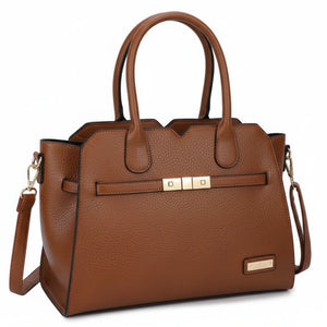 CHARRO - Borsa a bauletto trapezio semi rigida simil pelle con tracolla elegante casual