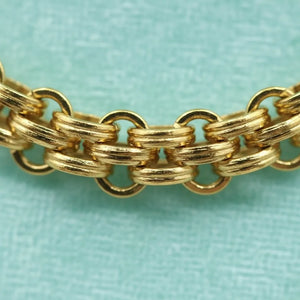 Collana Maya a Catena Intrecciata Finitura Oro Giallo - Design Spesso ed Elegante - placcatura in oro